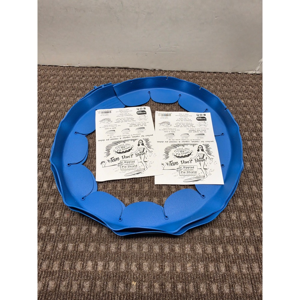 Talisman Designs Blue Silicone Adjustable Pie Crust Shield Set of 2 1505-PB